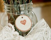 Rustic Favor Tags Personalized Heart  100 Tree Tags