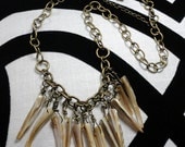 Mother of Pearl Top Drilled Talons Chain Necklace