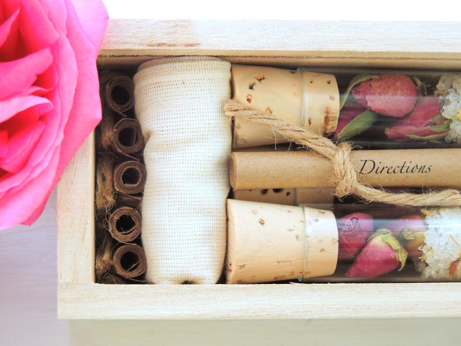 Organic & All Natural Floral Bath Salt Test Tubes. (Bestow Bath Affirmations) Weddings, Premium, Eco, Spa, Luxury gift set.