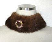Vintage 50s Mink Necklace / Fur Collar / Mink Collar / Upcycled Fur Necklace / 1950s Necklace / 50s Necklace / 50s Collar