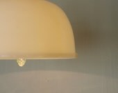 CLOUD - Milk Glass Bowl Pendant Lamp - Upcycled Hanging Light made with a Vintage Mixing Bowl by Glasbake for Sunbeam - OOAK BootsNGus Lamps