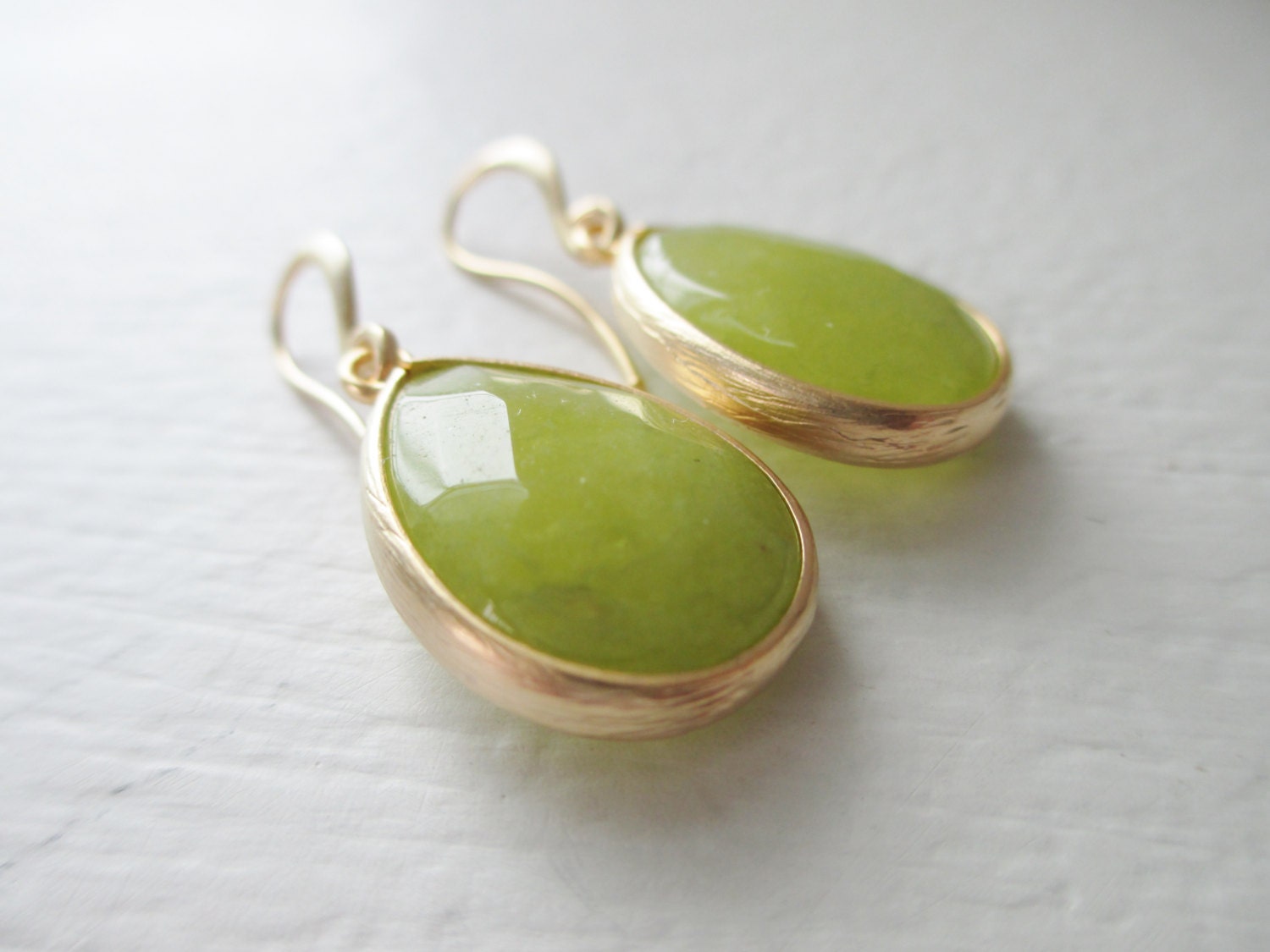 Zesty Lime Earrings set in Gold