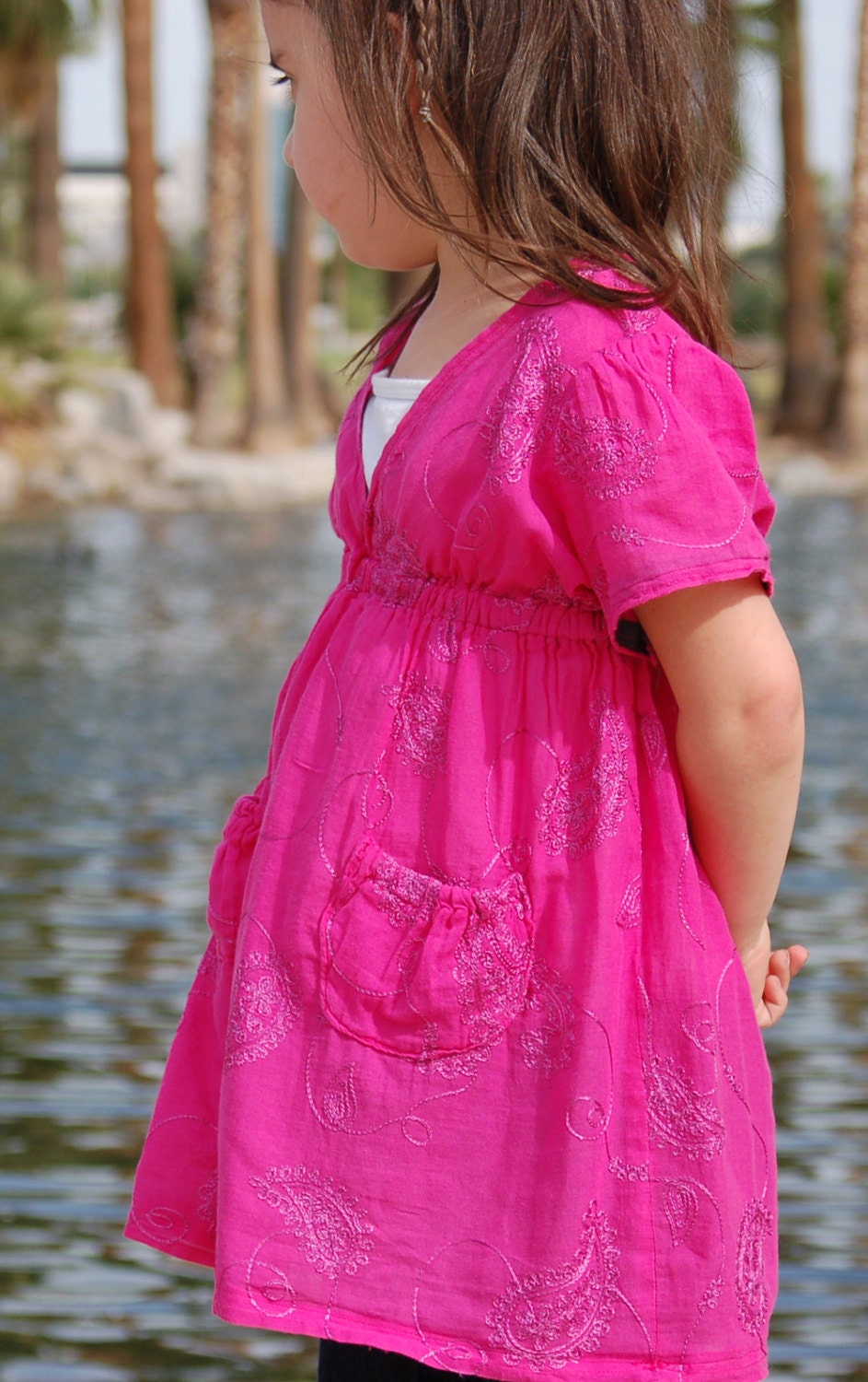shear hot pink tunic blouse