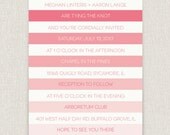 Ombré - Chic and modern wedding invitation on pearl linen paper