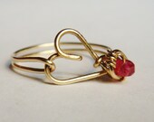 Mother's Day Sapphire Ring  Gold Ring  Heart Ring  Pink Sapphire Ring