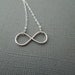 infinity necklace, delicate, simple, modern, figure eight, sterling silver, eternity, love, friendship, promise, dainty, bridemaids gift