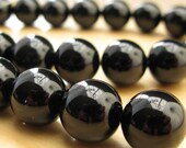 Black Onyx Beads 12MM Round 16 inch strand