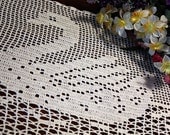Cute Swan crochet doily