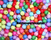 50 Pcs 8mm Acrylic Mixed  COLORS  Smooth Round Beads