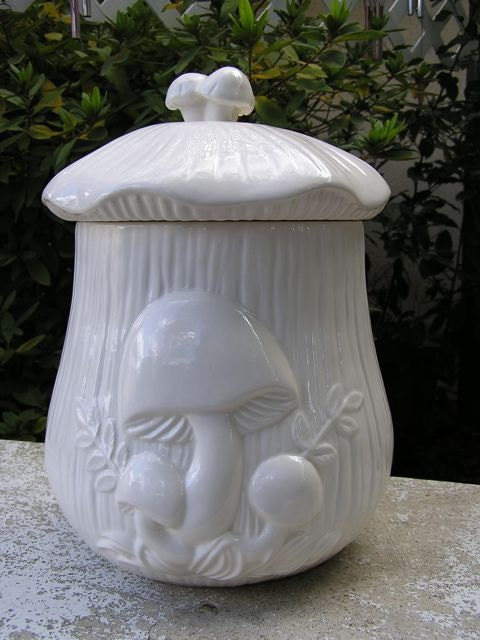 Glazed Double Sided Mushroom Cookie Jar