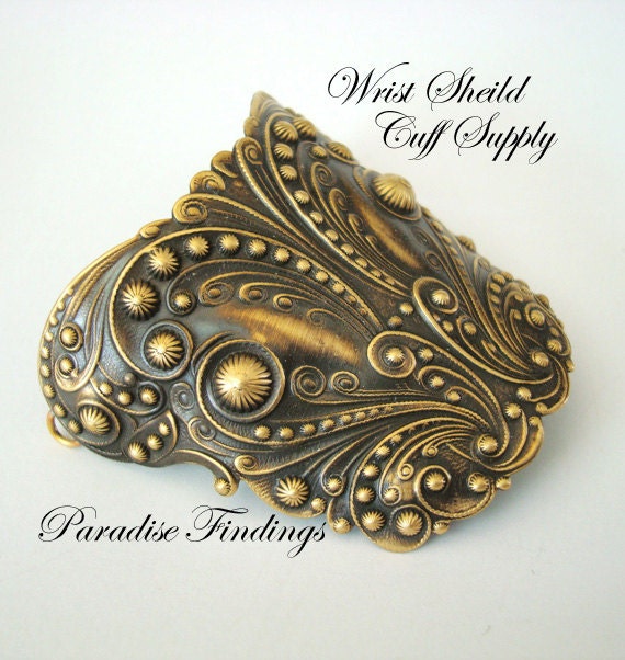 Jewelry Supply, Bracelet Cuff Component, Rings Added to Just Add a Chain for Finished Cuff, Can Add Ring for Slave Cuff