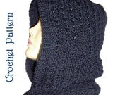 Hooded Scarf Crochet Pattern , Automatic Download