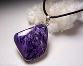 AA Grade Charoite Pendant in Sterling Silver. Beautiful Flashy Piece. Crown Chakra. Crystal Healing Jewellery.