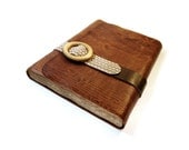 RESERVED - Large Wood Leather Journal - Brown Rustic Nature Art Journal, Album, Sketchbook with Vintage Old Style Paper -  A Simple Life