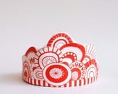 Red Crown Sewing kit with stripes & dots.