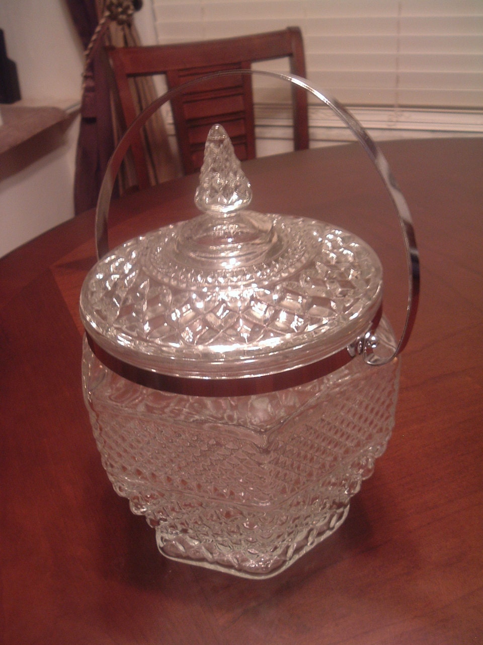 GLASS ICE BUCKET with Lid by handymanhowto on Etsy