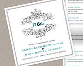 DIY Custom Destination Wedding Program Booklet  - Vintage Art Deco Scrolls Customized Printable PDF