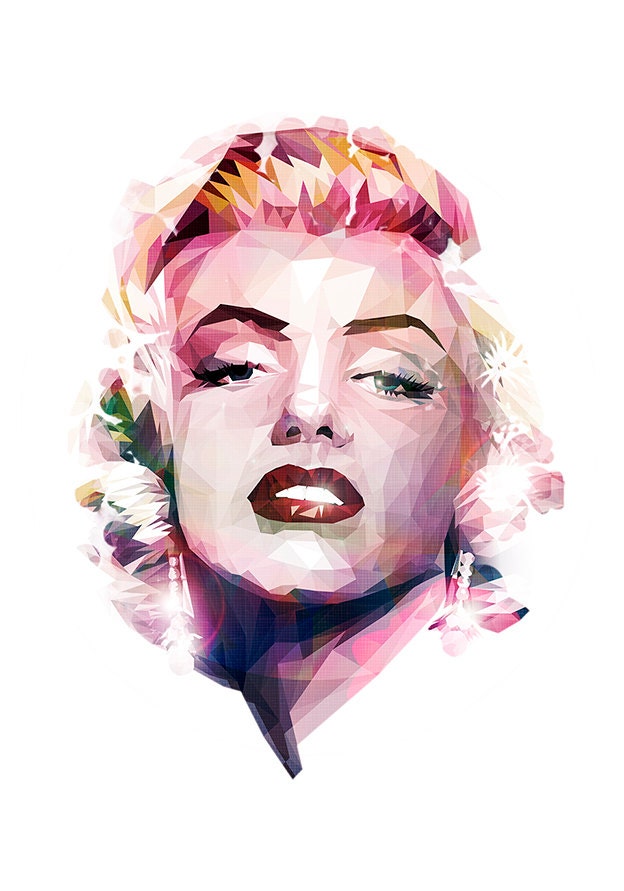Polygon Marilyn in technicolor - A4 Giclee print