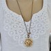 TRAVEL THE WORLD vintage brass locket necklace with world map globe