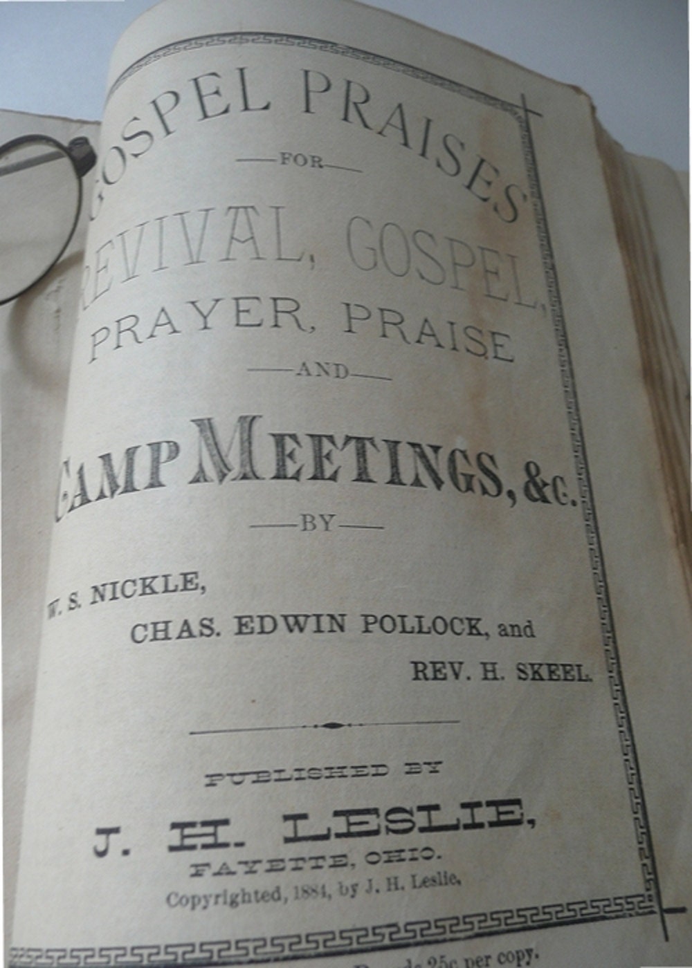 Vintage Song Book 1884 Gospel Praise Camp Meeting