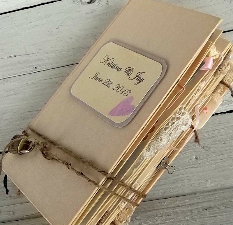 Country wedding guest book customized junk guestbook extra large