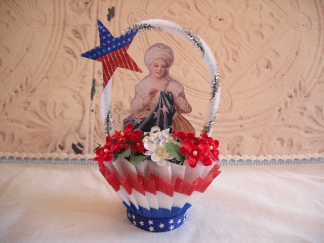 Patriotic Candy Cup / Nut Cup- Vintage Style Table Decor