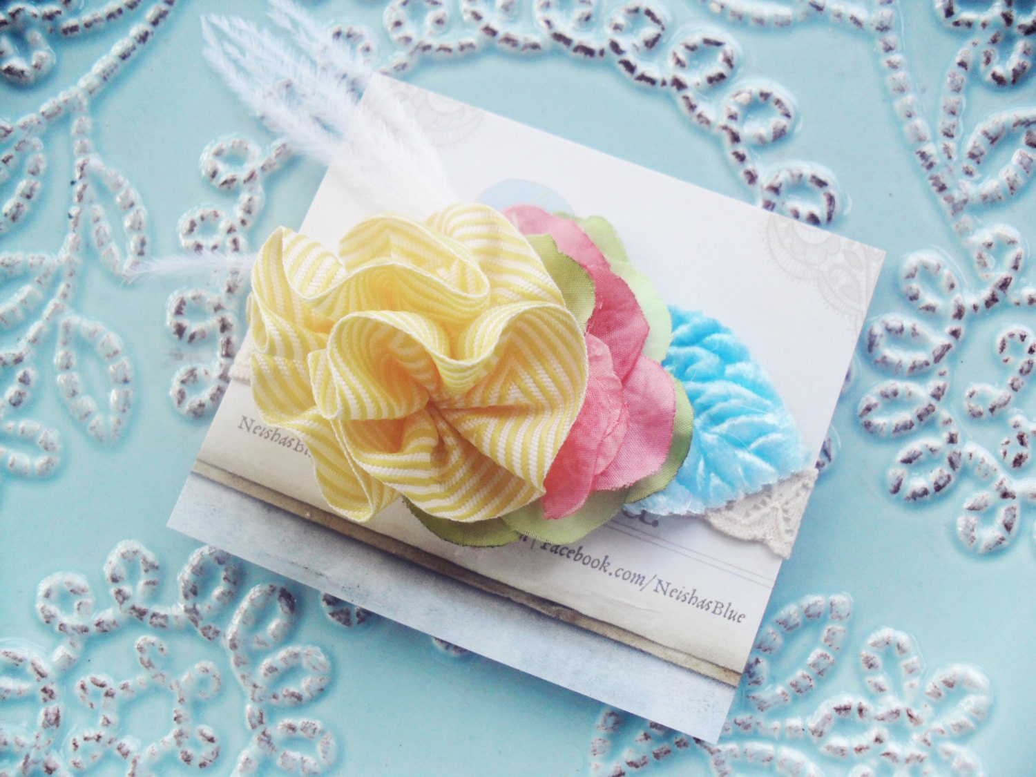 Spring Headbands, Baby Girl Newborn Headband, Ruffles, Yellow, Blue Pink