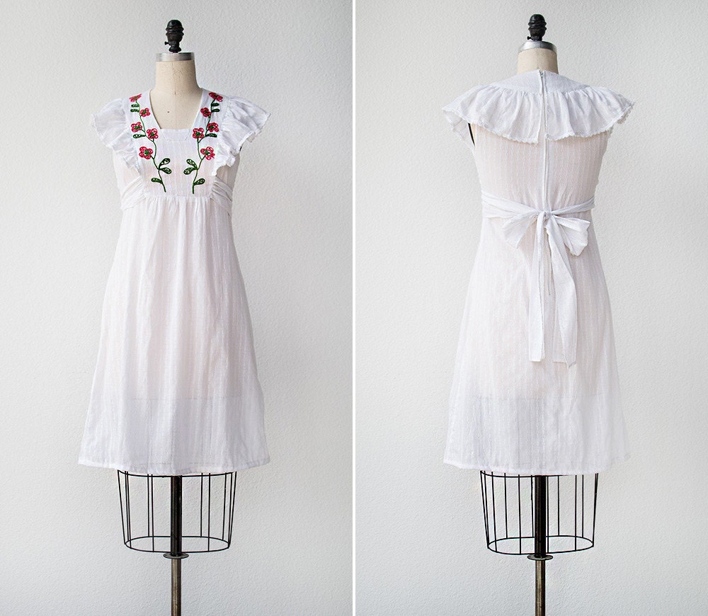 vintage 1970s boho dress / vintage 70s, vintage dress / Playground Blooms Dress