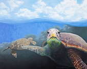 Fine Art Giclee Print - Sea Turtle Painting 8 x 10