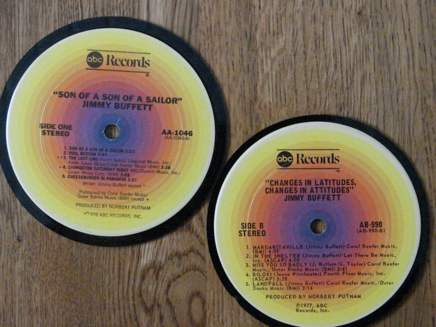 Jimmy Buffett Set Coasters (2)