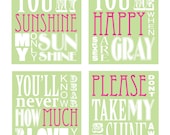 You Are My Sunshine Set (set of 4 prints 8x10 size)