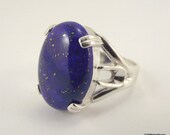 Sterling Silver Lapis Lazuli Ring, Silver Ring, Size 7