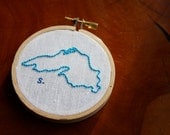 Hand Sewn 3" Lake Superior Embroidery