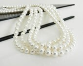 Multi Strand Pearl Necklace - Swarovski Pearl Wedding Jewelry - Choker Necklace
