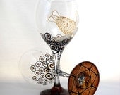 Wine Glasses Hand Painted Sea Turtles Wedding Wine Glassware