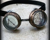 Steampunk Goggles Glasses  lenses loops cyber---RARE-----Time Travel Crazy Scientist's Oculo-Vision Tool---biker motorcycle - SG1