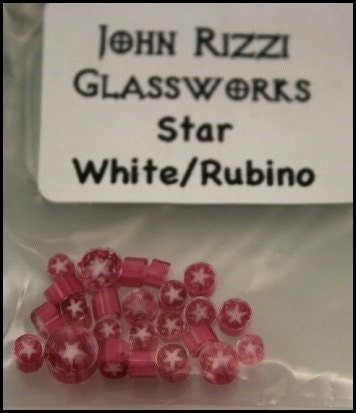 Murrini White/Rubino Pink Star Murrini -SRA-