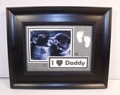 Ultrasound Picture Frame - I Love (Heart) Daddy / Mommy / Grandma / Grandpa - 5x7 Frame included for 4x3 sonogram photo Any Colors