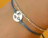 Sterling silver friendship love  bracelet