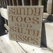 Beach Sign Sandy Toes Salty Kisses TAN Nautical Baby Nursery and Coastal Decor