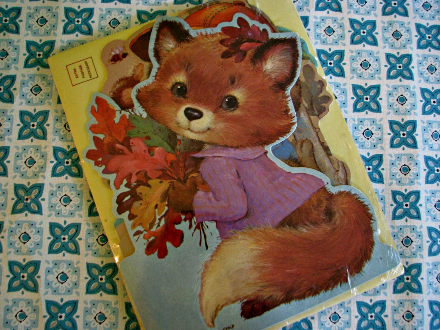 4 GIANT Animal Vintage Birthday Greeting Cards
