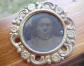 Shabby Sweet Antique Picture Brooch AS IS