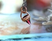 Garnet In 14K Rose Gold Necklace - Ready To Ship