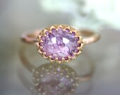 Rose Cut Purple-Pink In 14K Rose Gold Engagement Ring - Ready To Ship