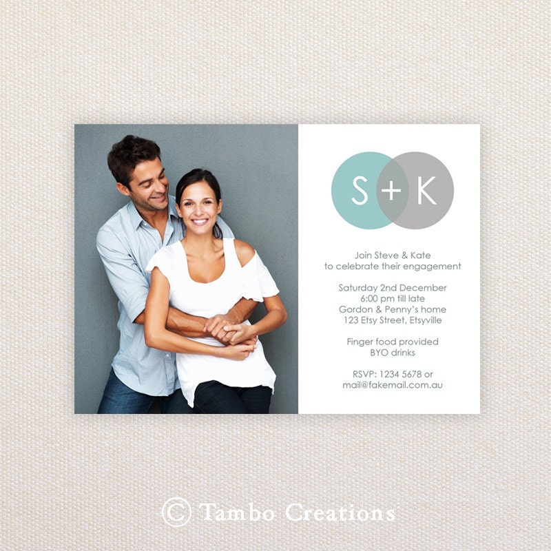 Photo Engagement Invitation or announcement. I Customize You Print. Il_570xn