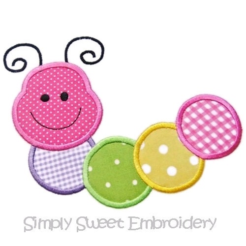 Caterpillar  Applique Machine Embroidery Design