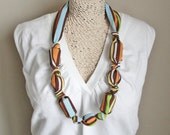 Knotted Bead Nursing or Teething Necklace in Jungle Stripe