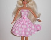 CUTE pink dress and bag 4 barbie doll