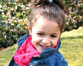 Child Teen Infinity Scarf - Hot Pink Ruffle Scarf