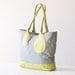 Purse grey, shoulder bag, tote with lime green leather  - Kallisto bag